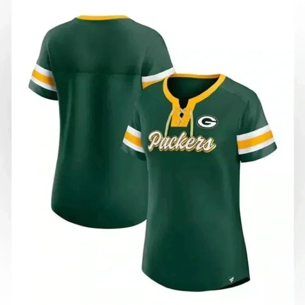 Fanatics Women's Green Bay Packers Original State Lace-Up T-shirt